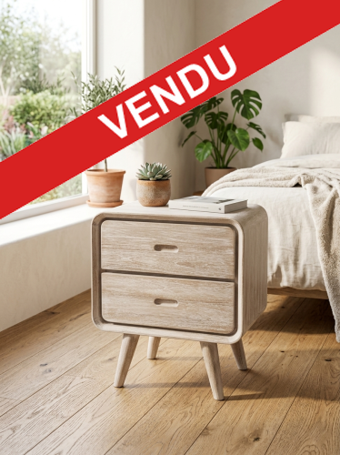 Table de nuit en teck front_500x500